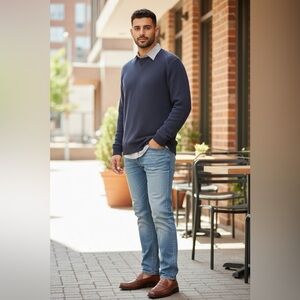 Tommy Bahama Crewneck Long Sleeve Cotton Blend Sweater  Large